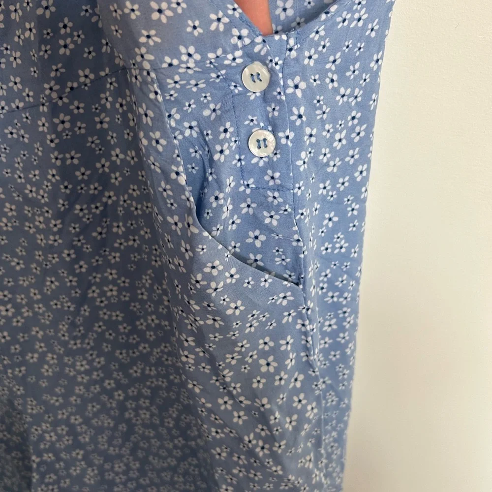 Blue Floral Jumpsuit - Picture 4 of 7